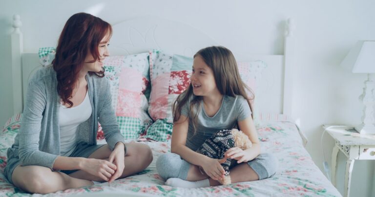 A parent telling a child about divorce gently