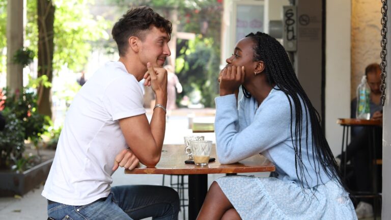 A couple on a date considering the 37% rule for when to commit
