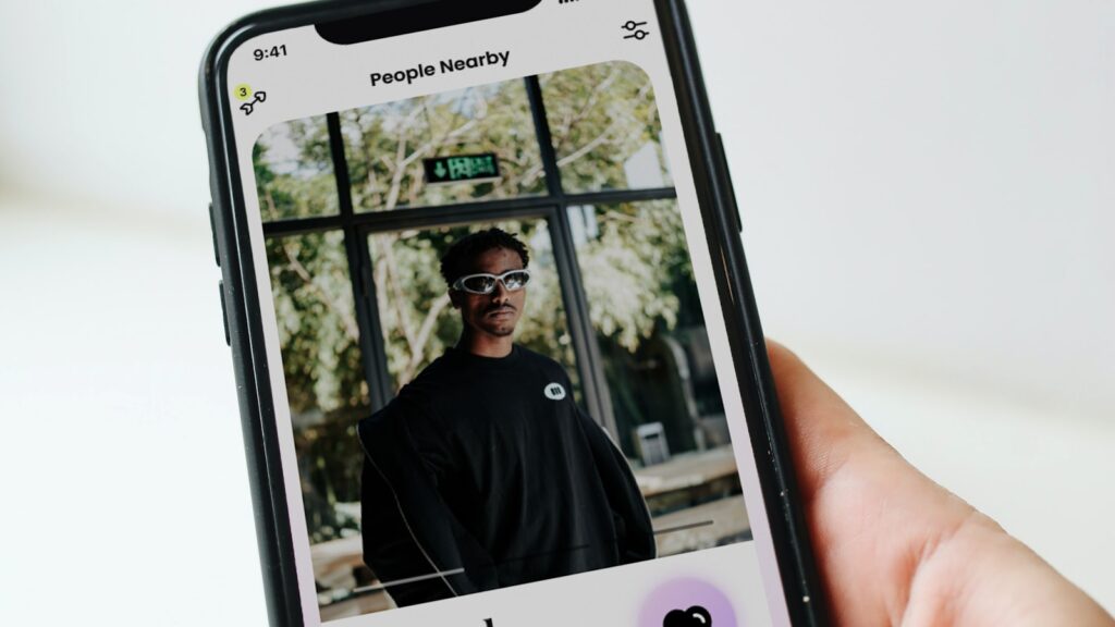 Person reading messages on a dating app after a future faking promise